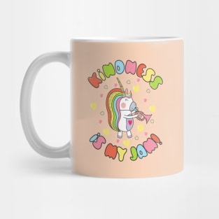 Kindness is My Jam with Cute Unicorn Playing a Trumpet Instrument Mug